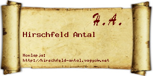 Hirschfeld Antal névjegykártya